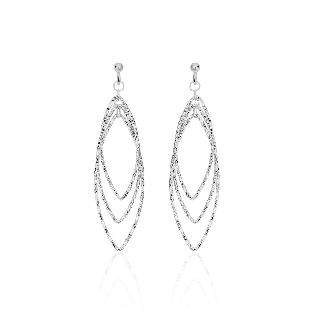 Boucles D'oreilles Pendantes Shiny Argent Blanc - Boucles d'oreilles fantaisie Femme | Histoire d’Or