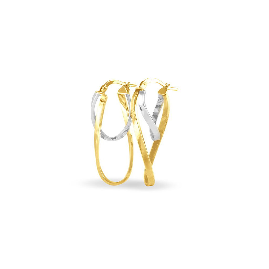 Cr&eacute;oles Aubrey Or Bicolore - Boucles d'oreilles cr&eacute;oles Femme | Histoire d&rsquo;Or
