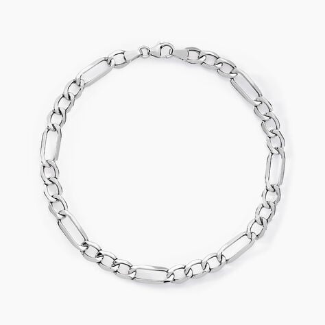 Bracelet Cameo Alternee 1/3 Or Blanc - Bracelets cha&icirc;ne Homme | Histoire d&rsquo;Or