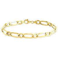 Bracelet Ophelio Maille Alternee 1/1 Or Jaune