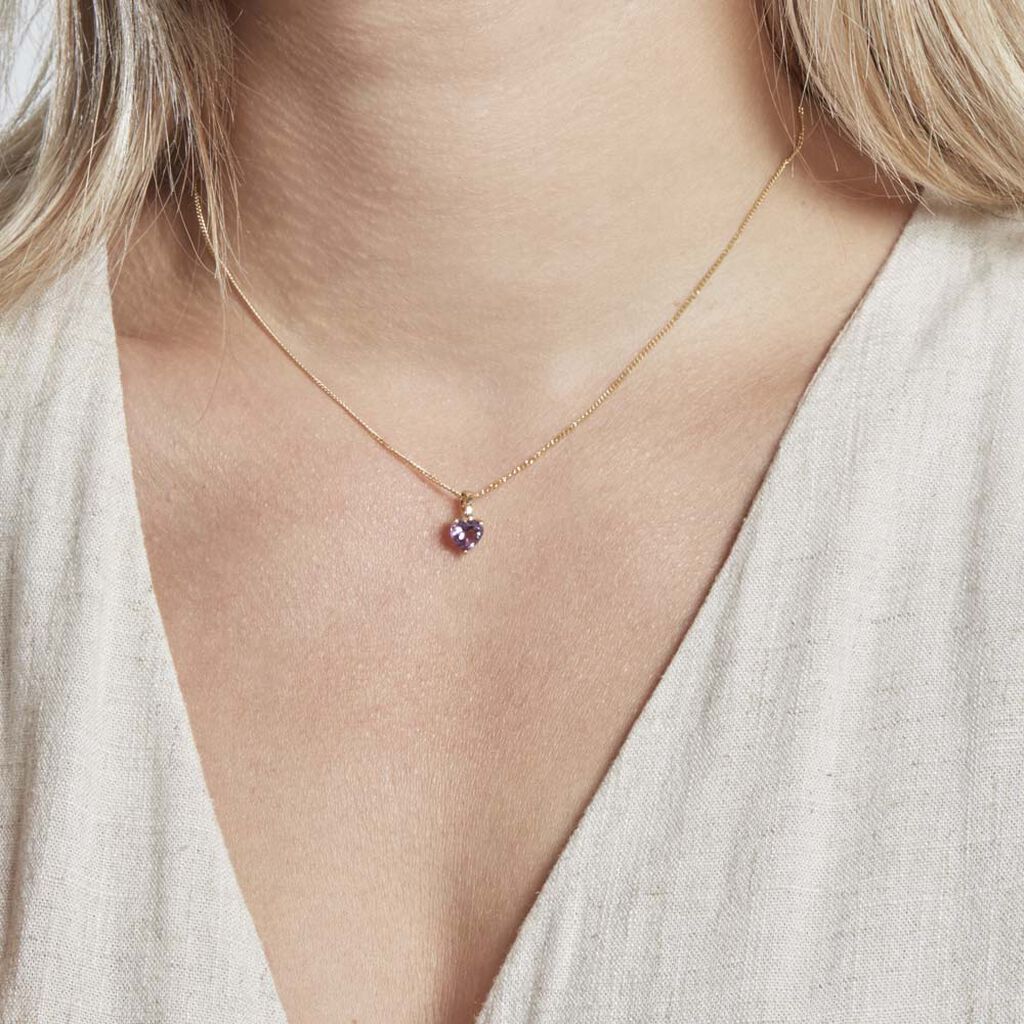 Pendentif Miyah Or Jaune Amethyste - Pendentifs Coeur Femme | Histoire d’Or