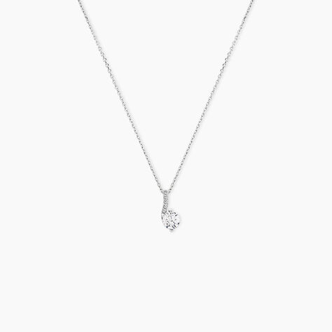 Collier Olly Or Blanc Oxyde De Zirconium - Colliers Femme | Histoire d&rsquo;Or