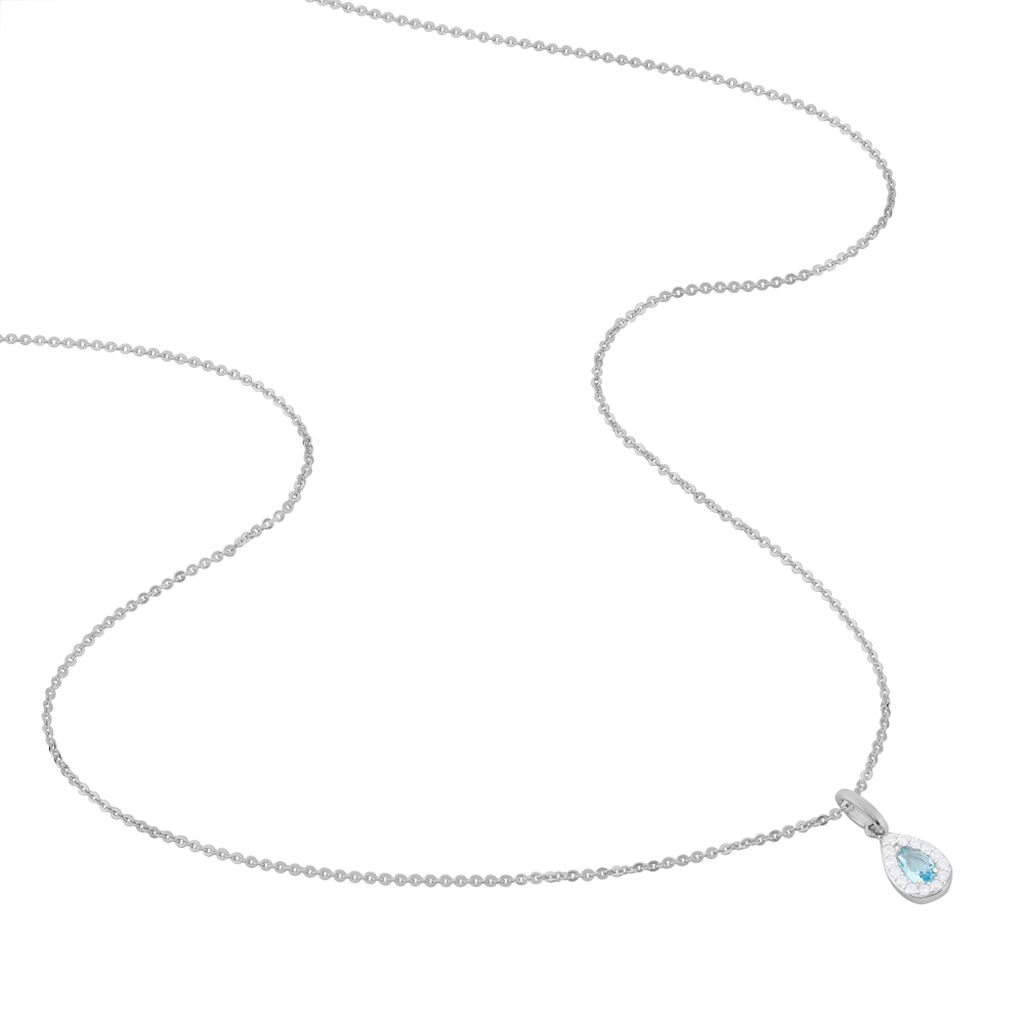 Collier Tania Argent Blanc Pierre De Synthese Et Oxyde De Zirconium - Colliers fantaisie Femme | Histoire d’Or