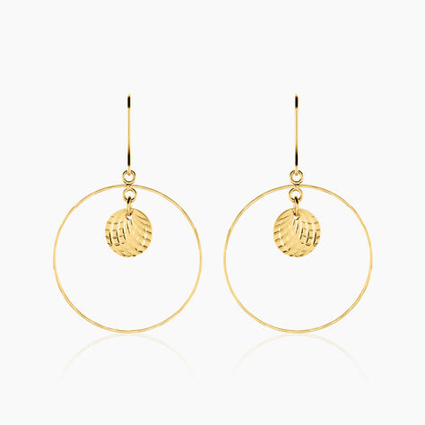 Boucles D'oreilles Pendantes Iakopa Acier Jaune - Boucles d'oreilles fantaisie Femme | Histoire d’Or
