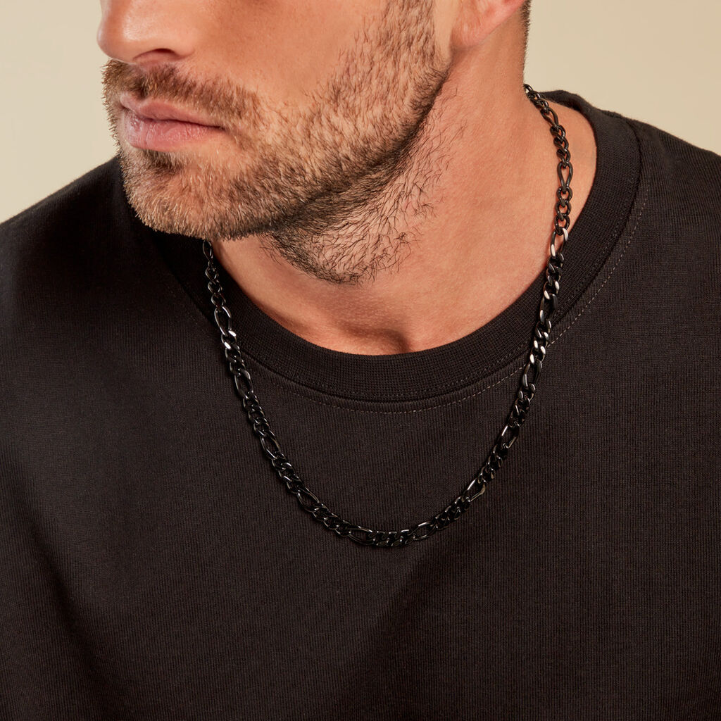 Collier Virgil Acier Noir - Colliers fantaisie Homme | Histoire d’Or