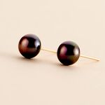 Boucles D'oreilles Puces Micaelle Teintees Or Jaune Perle De Culture - Clous d'oreilles Femme | Histoire d&rsquo;Or