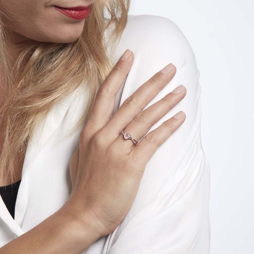 Bague Clothilde Or Rose Quartz Et Oxyde - Bagues solitaires Femme | Histoire d’Or