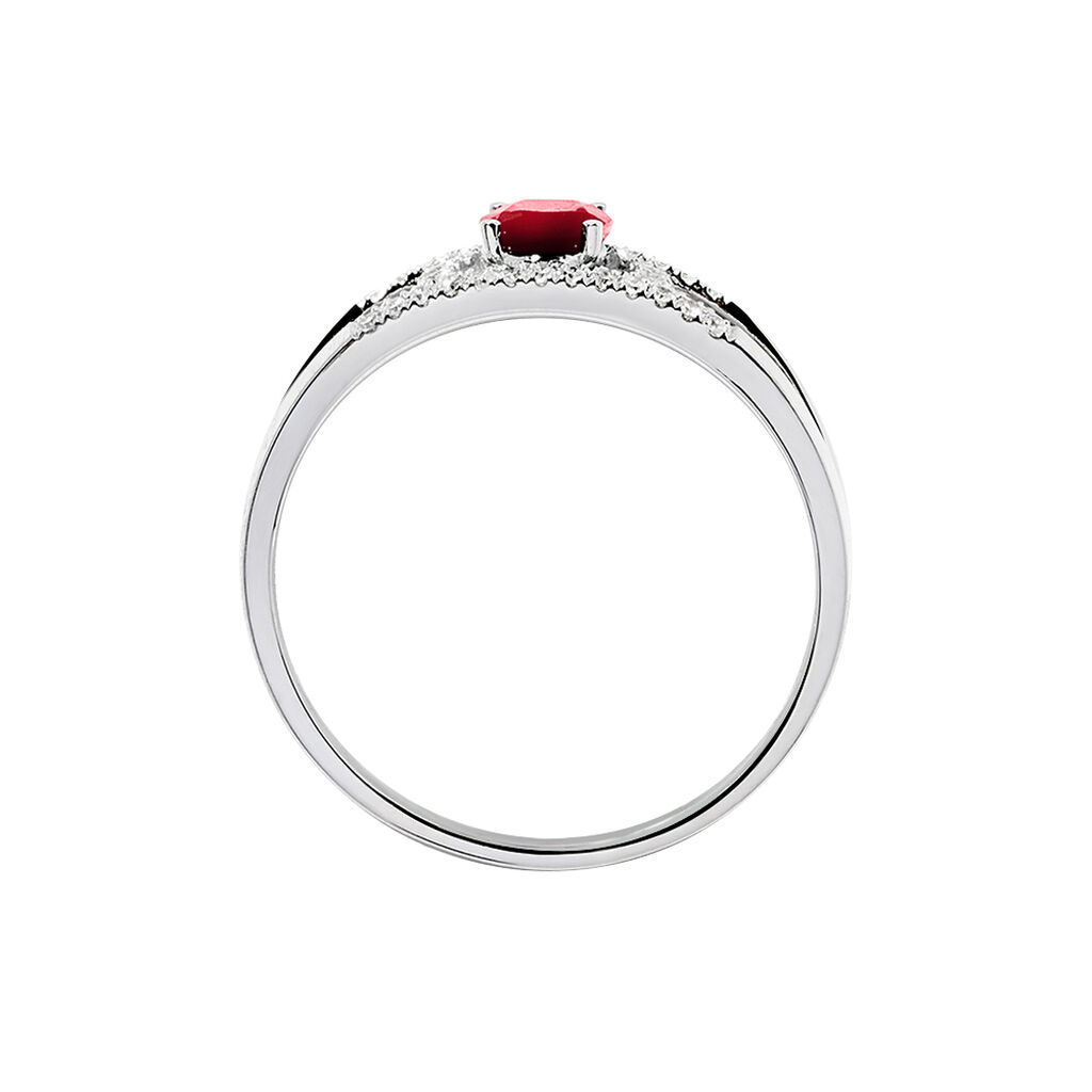 Bague Agathe Or Blanc Rubis Et Diamant - Bagues solitaires Femme | Histoire d&rsquo;Or