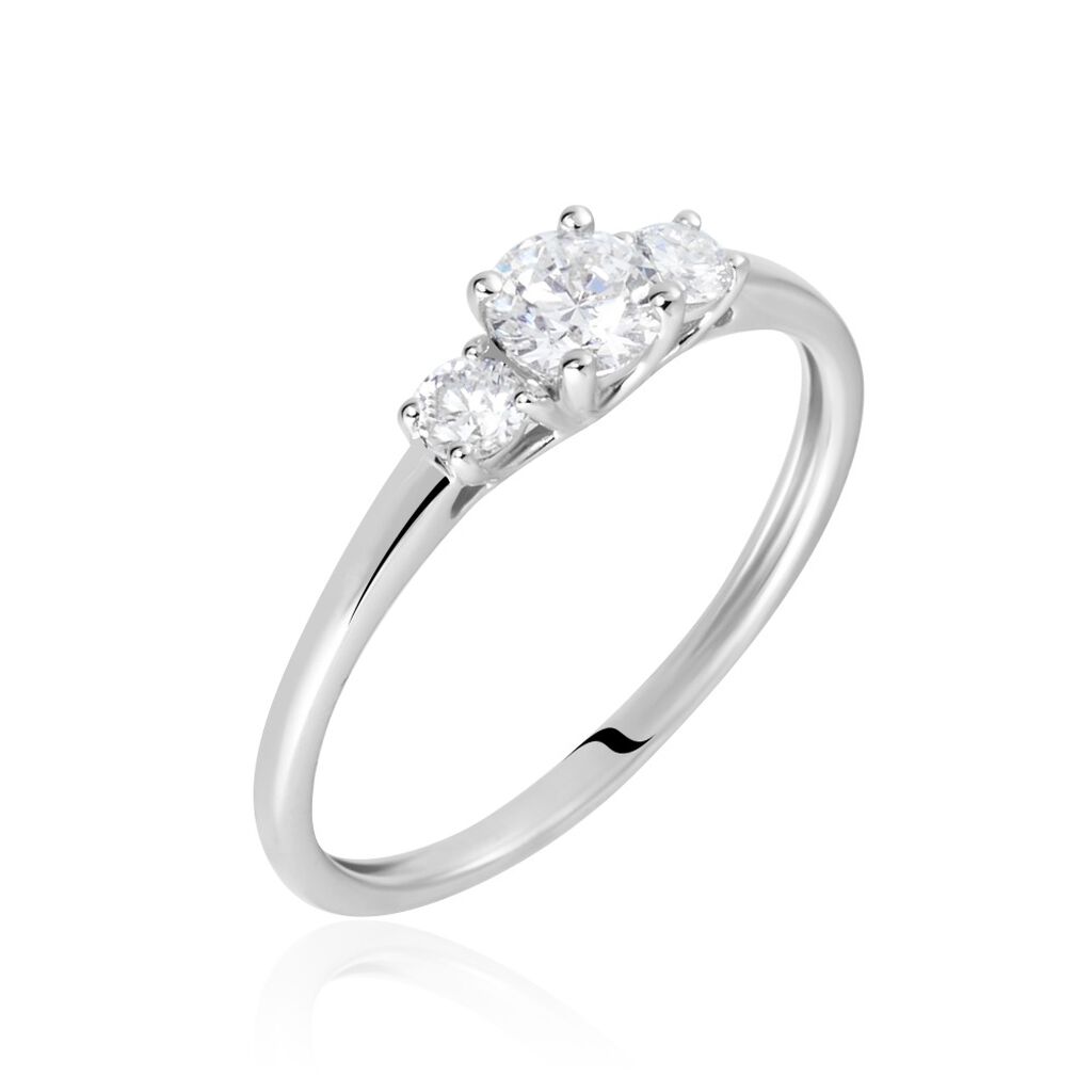 Bague Or Blanc Neely Diamants Synthétiques - Bagues solitaires Femme | Histoire d’Or