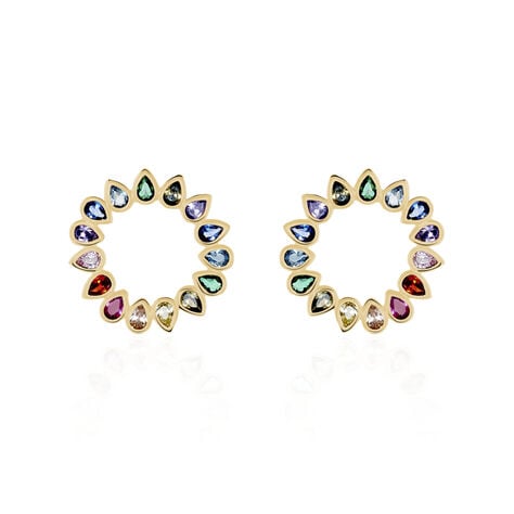 Boucles D'oreilles Pendantes Plaqué Or Jaune Ethem Pierres - Boucles d'oreilles fantaisie Femme | Histoire d’Or