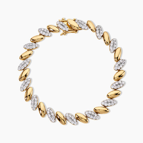 Bracelet Sunset Riviera Argent Dor&eacute; A L'Or 750/1000 Oxyde De Zirconium - Bracelets Femme | Histoire d&rsquo;Or