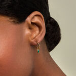 Cr&eacute;oles Ondee Argent Dor&eacute; A L'Or 750/1000 Malachite - Boucles d'oreilles cr&eacute;oles Femme | Histoire d&rsquo;Or