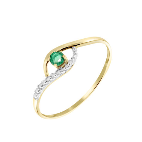 Bague Or Jaune Karmele Emeraude - Bagues solitaires Femme | Histoire d’Or