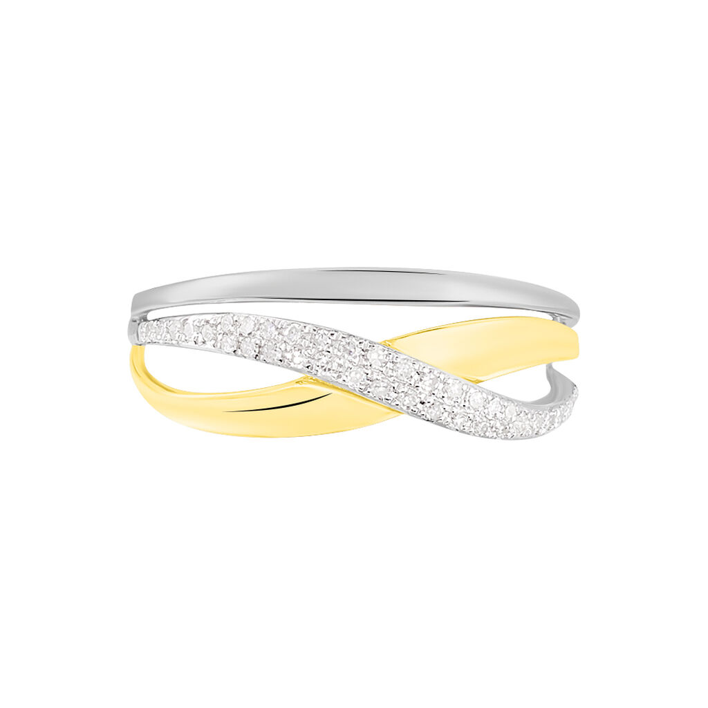 Bague Nene Or Bicolore Diamant - Bagues avec pierre Femme | Histoire d’Or