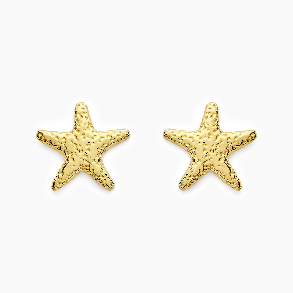 Boucles D'oreilles Puces Mermaid Acier Jaune - Boucles d'oreilles fantaisie Femme | Histoire d’Or