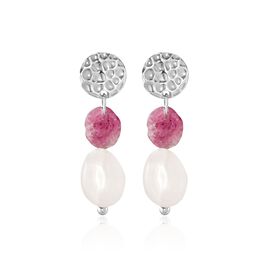Boucles D'oreilles Pendantes Arcelia Argent Blanc Quartz Tourmaline - Boucles d'oreilles fantaisie Femme | Histoire d’Or