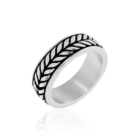Bague Acier Blanc Gordon - Bagues fantaisie Homme | Histoire d’Or