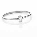 Bague Solitaire Argent Blanc  1er Solitaire Oxyde De Zirconium - Bagues solitaires Femme | Histoire d&rsquo;Or