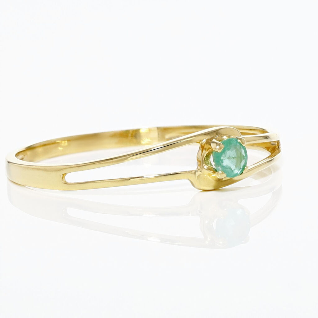 Bague Alisha Or Jaune Emeraude - Bagues solitaires Femme | Histoire d’Or