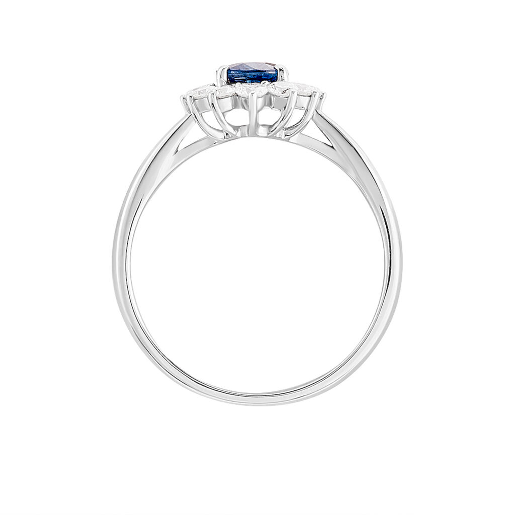 Bague Or Blanc Saphir Diamants - Bagues solitaires Femme | Histoire d’Or
