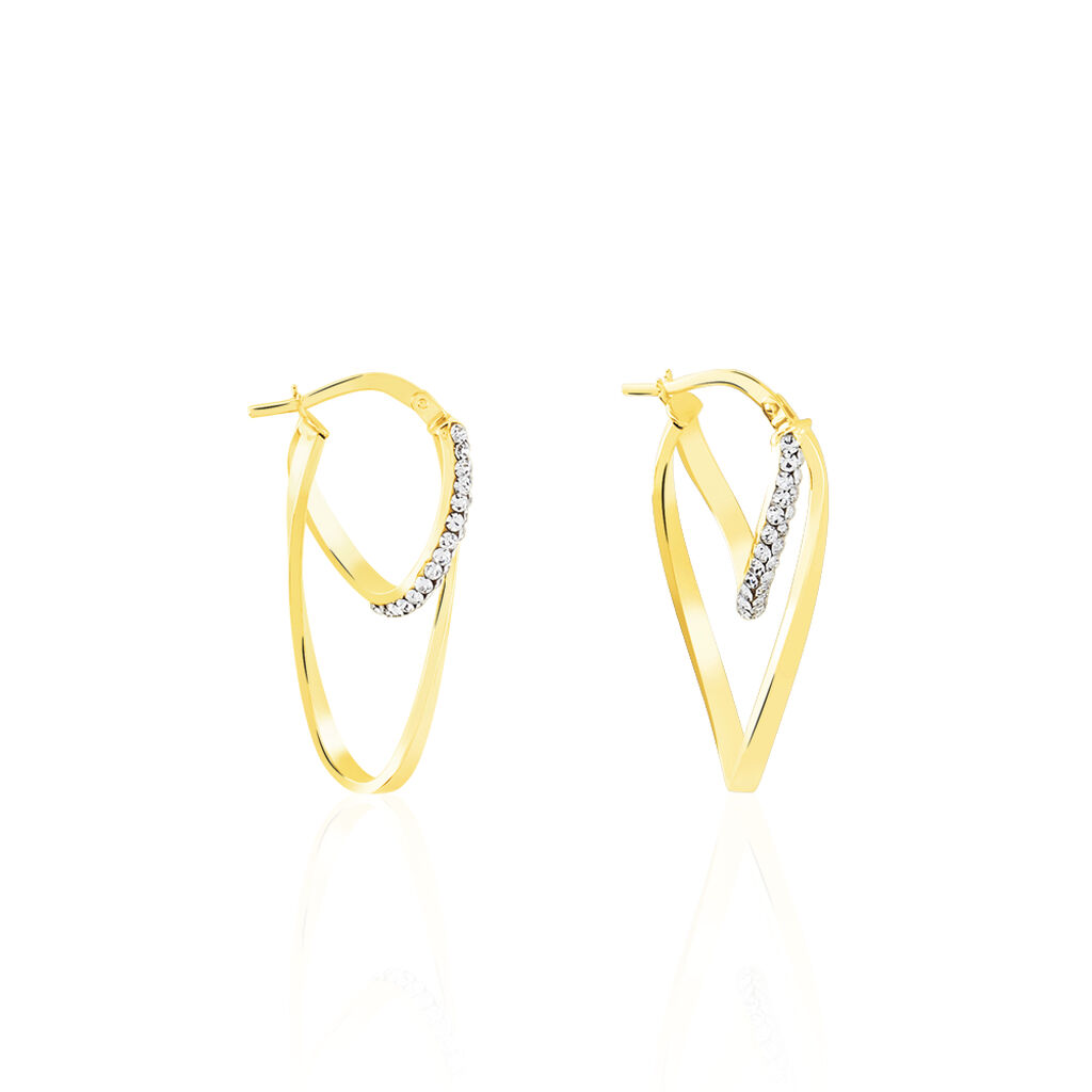 Créoles Luna Or Jaune Strass