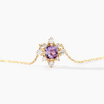 Collier Astrithr Or Jaune Am&eacute;thyste Oxyde De Zirconium - Colliers Femme | Histoire d&rsquo;Or