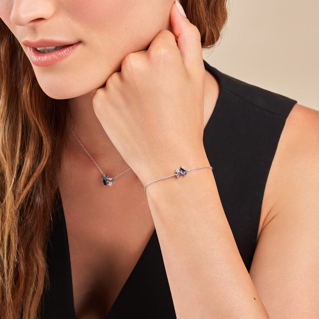 Bracelet Guillemette Argent Blanc Pierre D'imitation - Bracelets Femme | Histoire d’Or