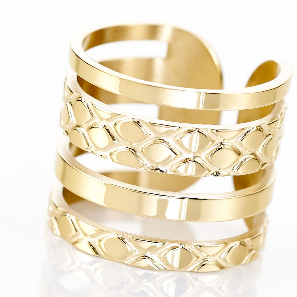 Bague Abram Acier Jaune - Bagues fantaisie Femme | Histoire d’Or
