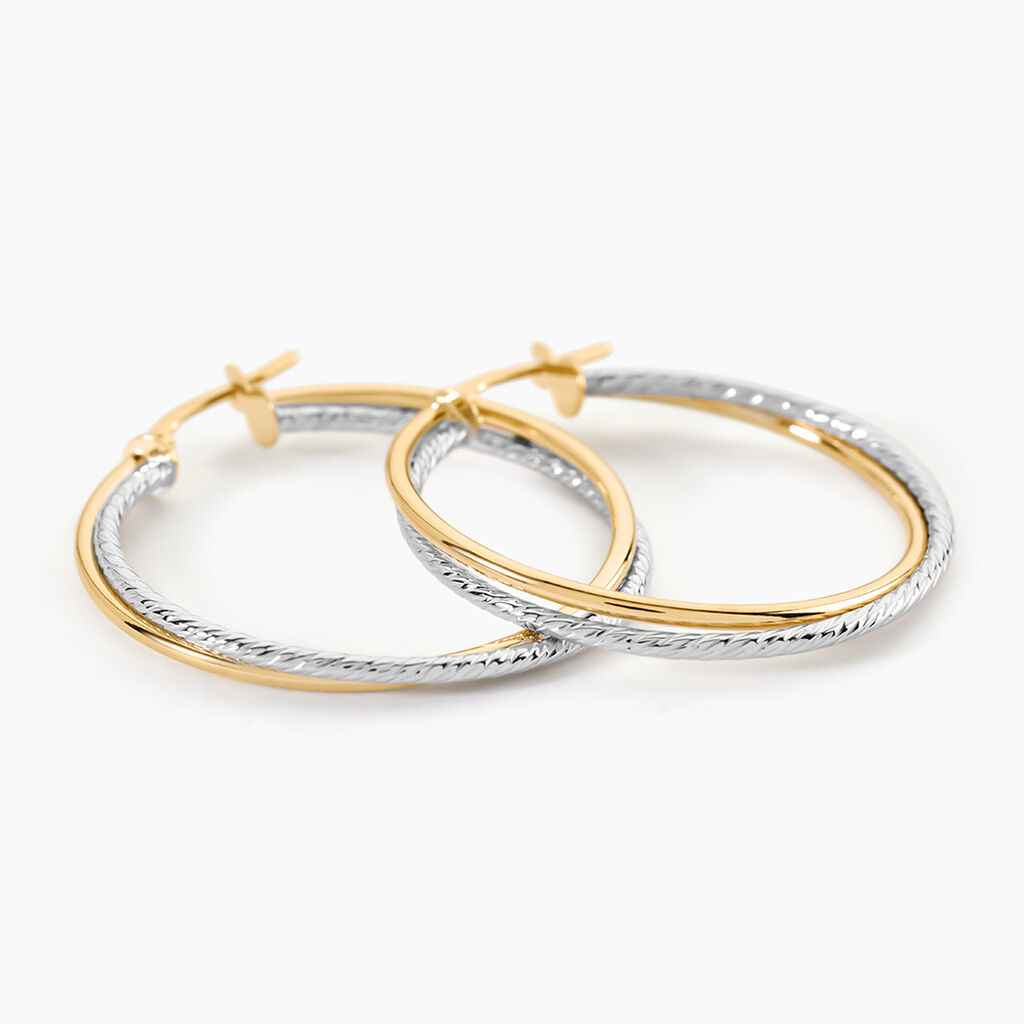 Cr&eacute;oles Maelia Or Bicolore - Boucles d'oreilles cr&eacute;oles Femme | Histoire d&rsquo;Or