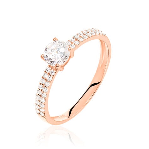 Bague Solitaire Dayna Or Rose Oxyde De Zirconium - Bagues solitaires Femme | Histoire d&rsquo;Or