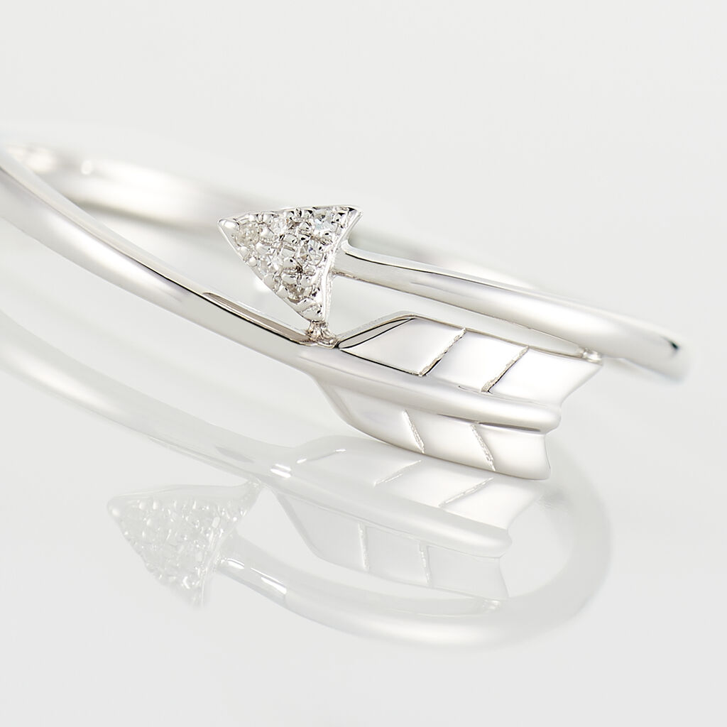 Bague Fleche Or Blanc Diamant - Bagues avec pierre Femme | Histoire d’Or