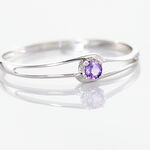 Bague Veroucha Or Blanc Amethyste - Bagues solitaires Femme | Histoire d&rsquo;Or