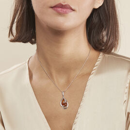 Collier Argent Blanc Hailey Ambre - Colliers fantaisie Femme | Histoire d’Or