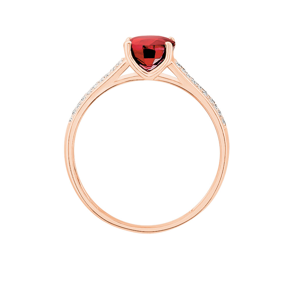 Bague Crista Or Rose Rubis Et Diamant - Bagues solitaires Femme | Histoire d’Or
