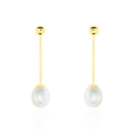 Boucles D'oreilles Pendantes Valera Or Jaune Perle De Culture - Boucles d'oreilles pendantes Femme | Histoire d’Or