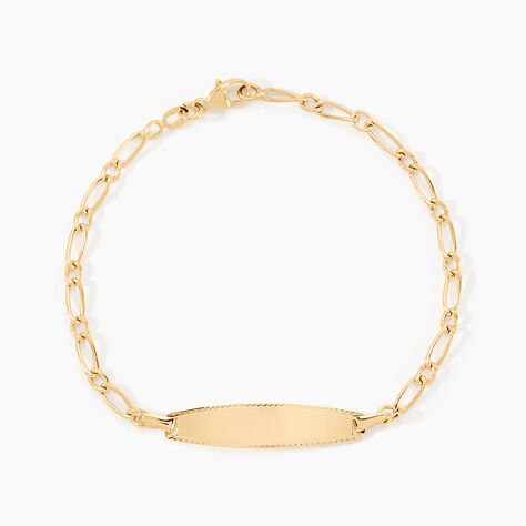 Bracelet Identit&eacute; Bartolomee Maille Alternee 1/1 Or Jaune - Bracelets Communion Enfant | Histoire d&rsquo;Or
