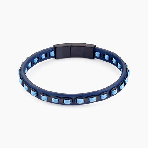 Bracelet Cuir De Vache Bleu - Bracelets cordon Homme | Histoire d&rsquo;Or