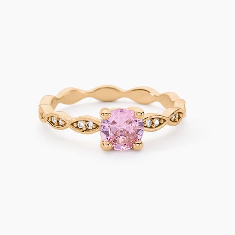 Bague Kurt Plaqu&eacute; Or Jaune Oxyde De Zirconium - Bagues solitaires Femme | Histoire d&rsquo;Or