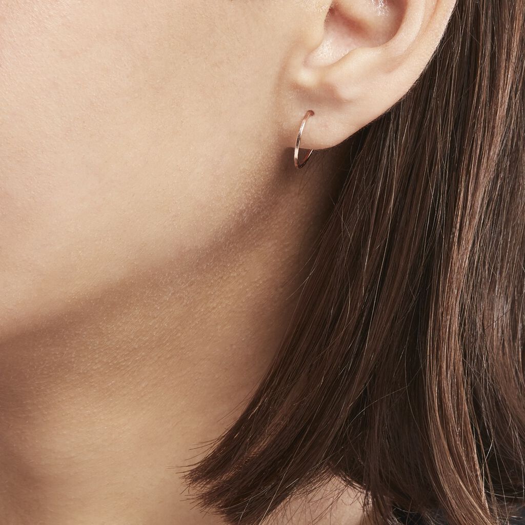 Créoles Valerina Or Rose - Boucles d'oreilles créoles Femme | Histoire d’Or