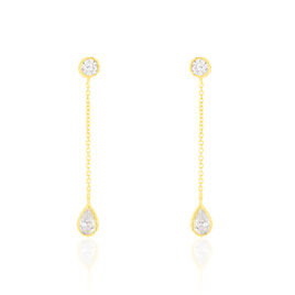 Boucles D'oreilles Pendantes Kadidja Or Jaune Oxyde De Zirconium - Boucles d'oreilles pendantes Femme | Histoire d’Or