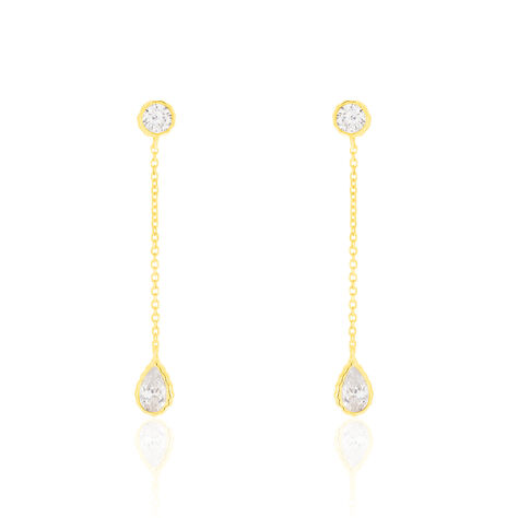Boucles D'oreilles Pendantes Kadidja Or Jaune Oxyde De Zirconium - Boucles d'oreilles pendantes Femme | Histoire d’Or