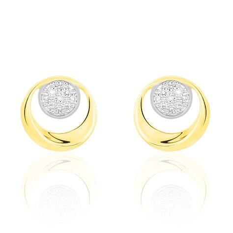 Boucles D'oreilles Puces Liana Or Jaune Diamant - Clous d'oreilles Femme | Histoire d&rsquo;Or