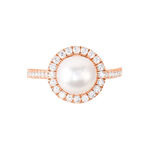 Bague Olivia Argent Rose Perle De Culture Et Oxyde De Zirconium - Bagues solitaires Femme | Histoire d&rsquo;Or