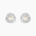 Boucles D'oreilles Pendantes Matilda Argent  Perle Culture Et Oxyde - Boucles d'oreilles pendantes Femme | Histoire d&rsquo;Or