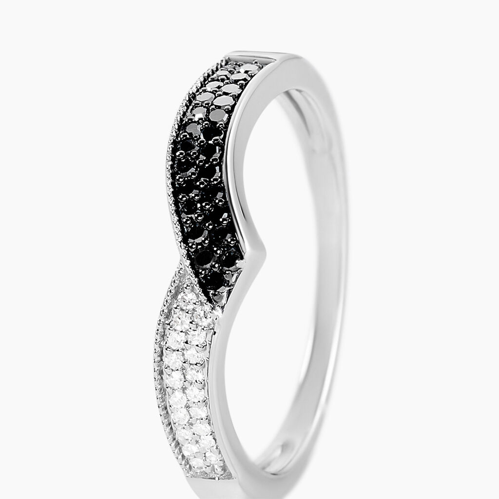 Bague Aile De Mouette Or Blanc Diamant - Bagues avec pierre Femme | Histoire d’Or