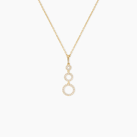Collier Camron Argent Dor&eacute; A L'Or 750/1000 Oxyde De Zirconium - Colliers Femme | Histoire d&rsquo;Or