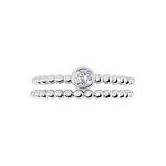 Duo De Bagues Roseli Argent Blanc Oxyde De Zirconium - Bagues solitaires Femme | Histoire d&rsquo;Or