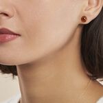 Boucles D'oreilles Puces Argent Blanc Brunhilld Ambre - Boucles d'oreilles fantaisie Femme | Histoire d&rsquo;Or
