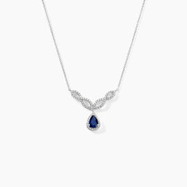 Collier Sissi Or Blanc Saphir Diamant - Colliers Femme | Histoire d’Or