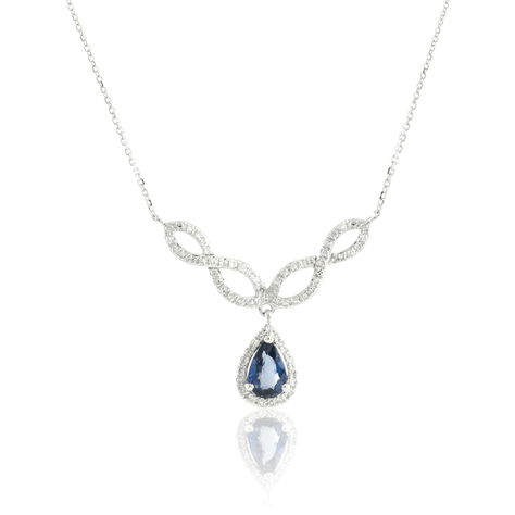 Collier Sissi Or Blanc Saphir Diamant - Colliers Femme | Histoire d’Or